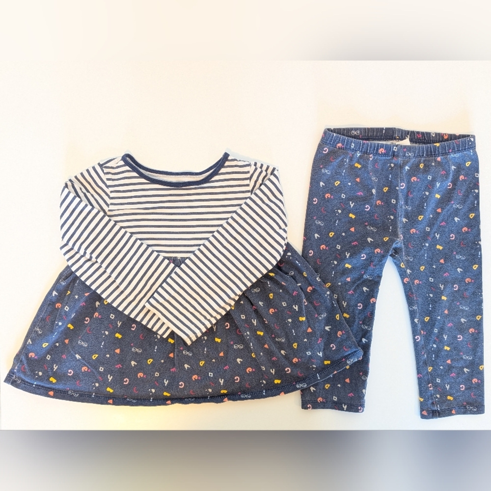 First Impressions 2 piece Tunic and Legging set in blue size 24 months